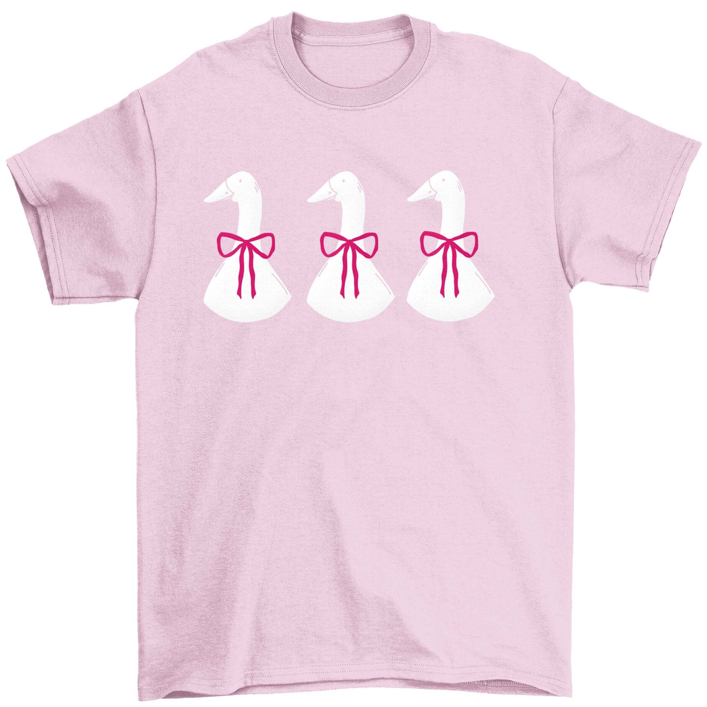 Three geese illustration Children's light pink Tshirt 12-13 Years