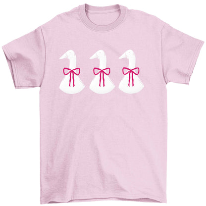 Three geese illustration Children's light pink Tshirt 12-13 Years
