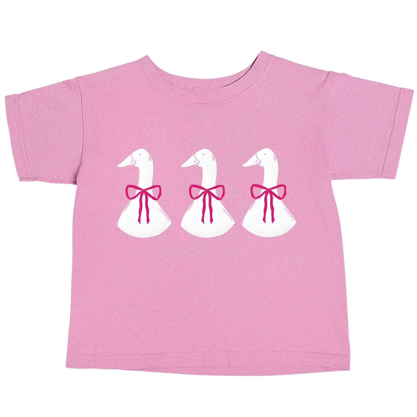 Three geese illustration light pink baby toddler Tshirt 2 Years
