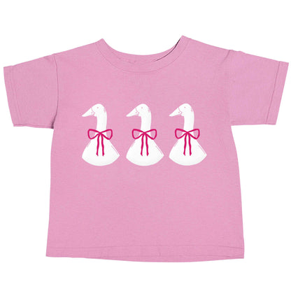 Three geese illustration light pink baby toddler Tshirt 2 Years