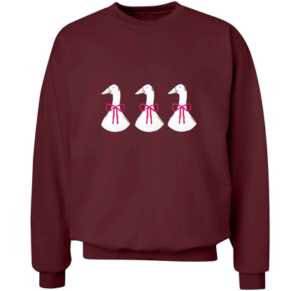 Three geese illustration adult's unisex maroon sweater 2XL