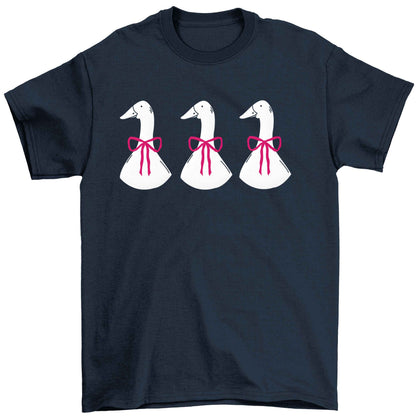 Three geese illustration Children's navy Tshirt 12-13 Years