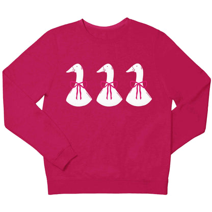 Three geese illustration children's pink sweater 12-13 Years