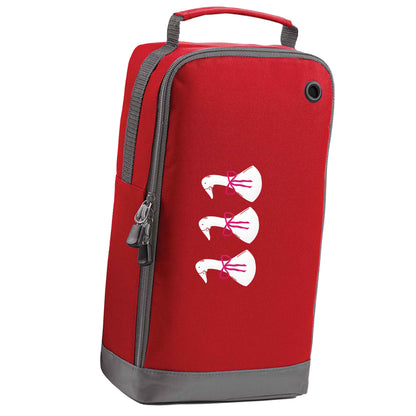 Three geese illustration red sports shoe bag vertical print