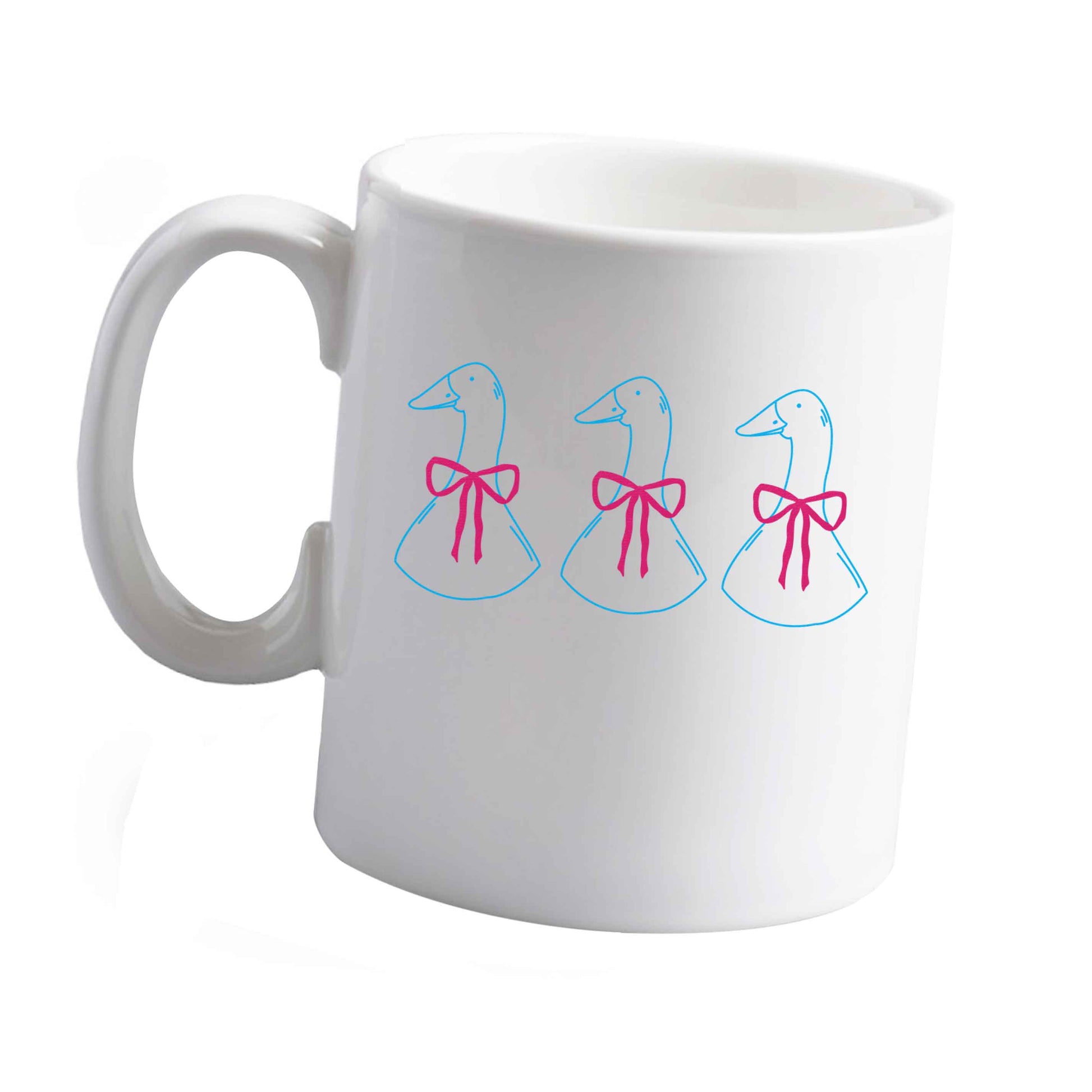 10 oz Three geese illustration ceramic mug left sided