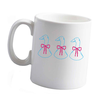 10 oz Three geese illustration ceramic mug left sided