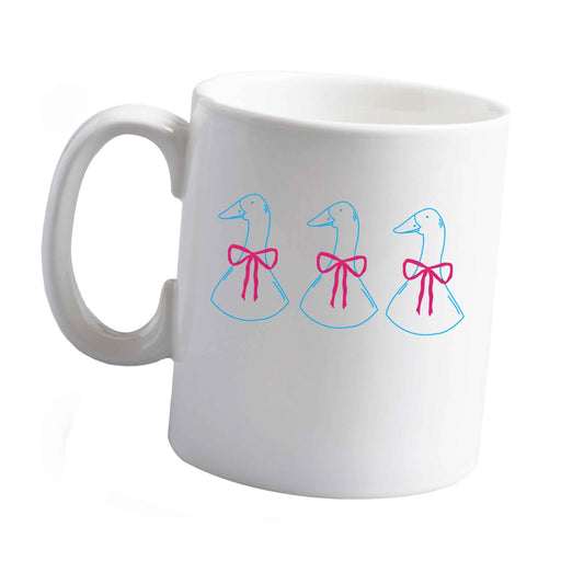 10 oz Three geese illustration ceramic mug left sided