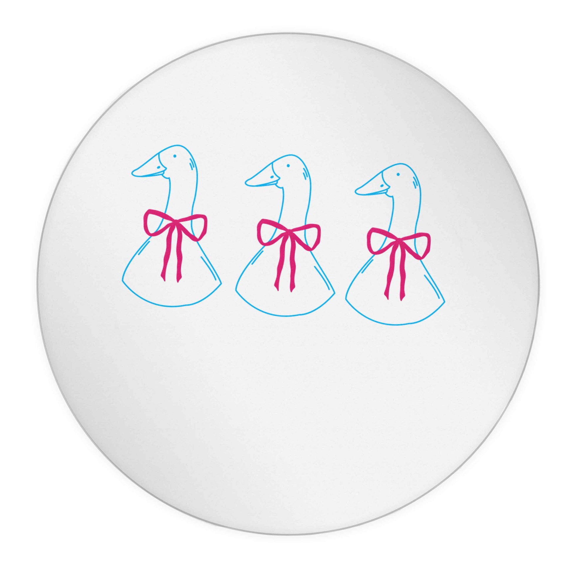 Three geese illustration 24 @ 45mm matt circle stickers