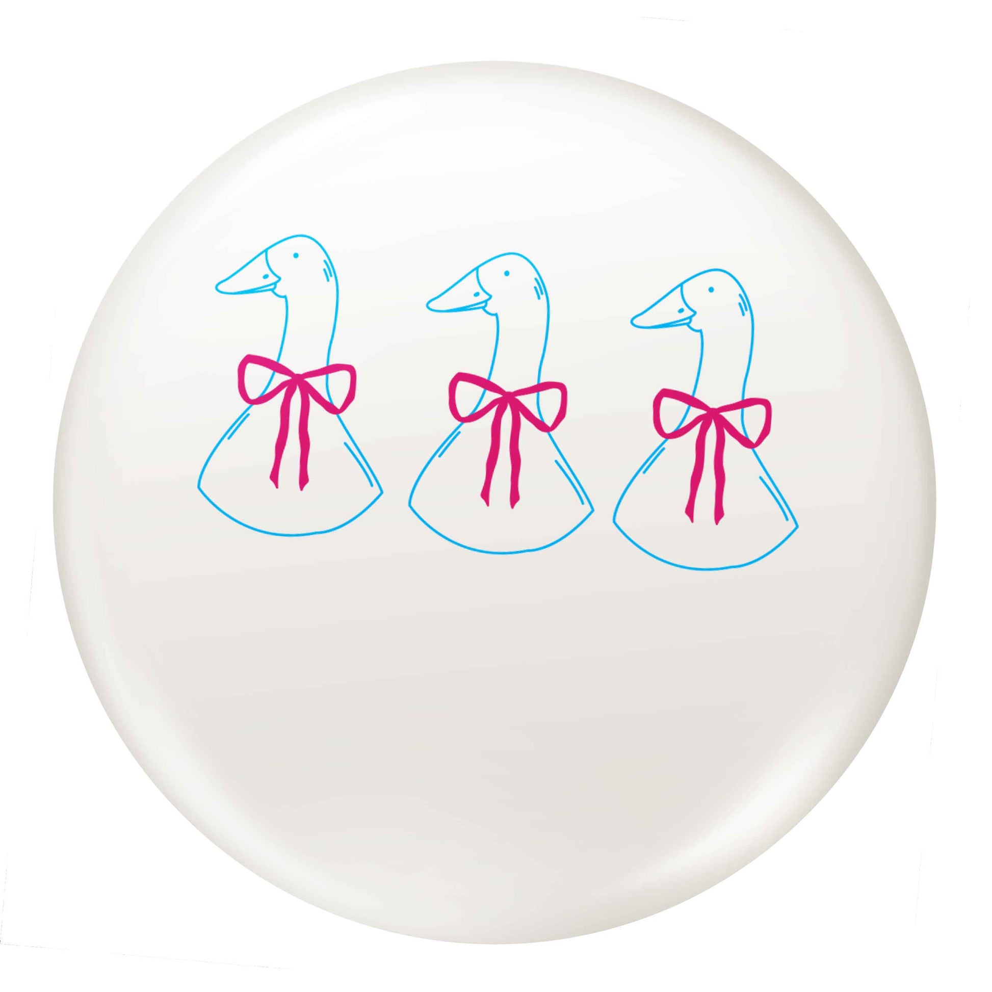 Three geese illustration small 25mm Pin badge