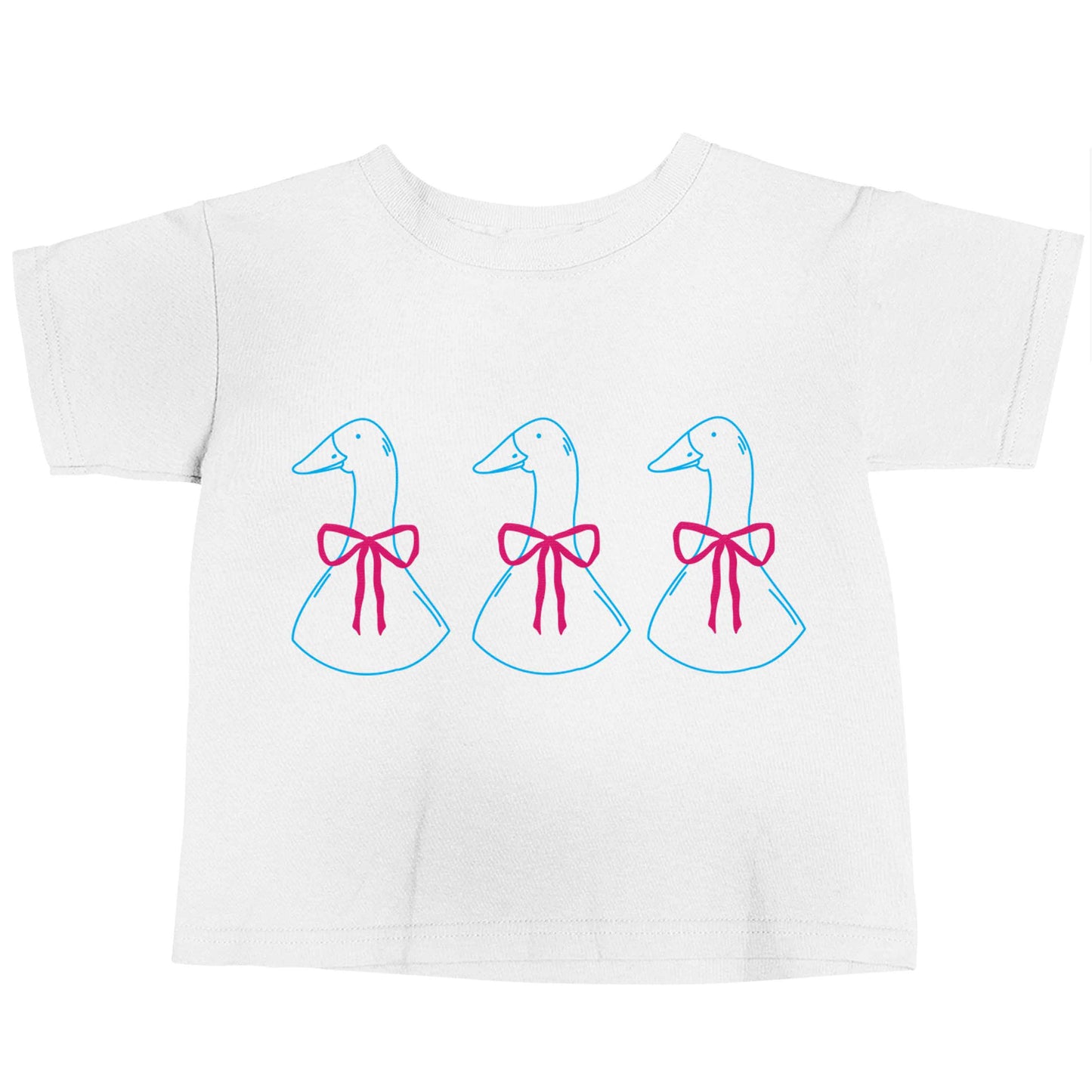 Three geese illustration white baby toddler Tshirt 2 Years