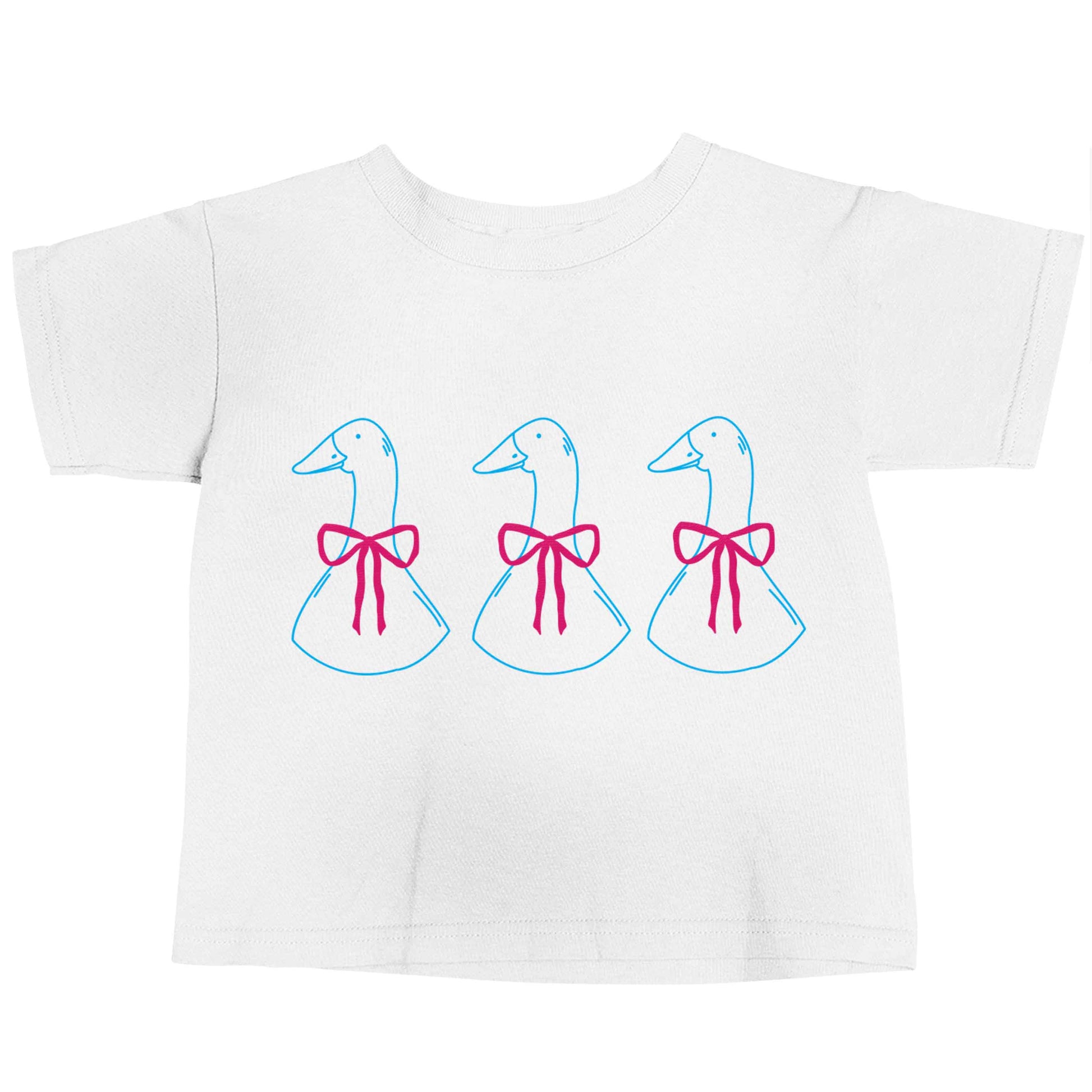 Three geese illustration white baby toddler Tshirt 2 Years