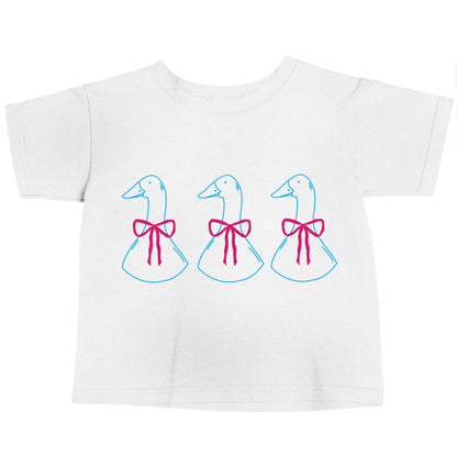 Three geese illustration white baby toddler Tshirt 2 Years