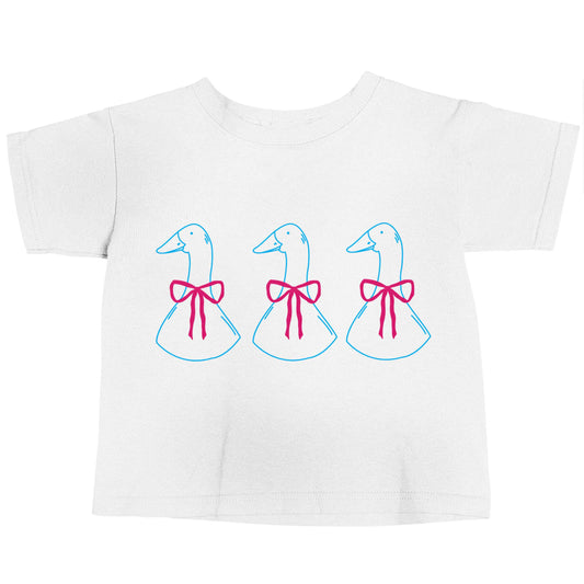 Three geese illustration white baby toddler Tshirt 2 Years