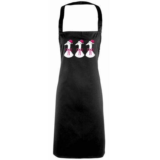 Christmas geese adults black apron