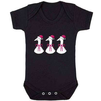 Christmas geese baby bodysuit black 18-24 months