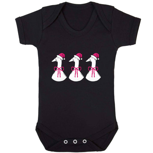 Christmas geese baby bodysuit black 18-24 months