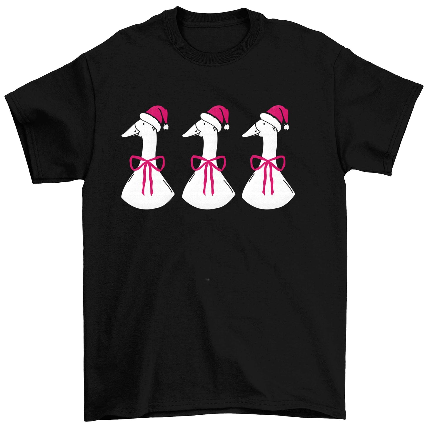 Christmas geese Children's black Tshirt 12-13 Years