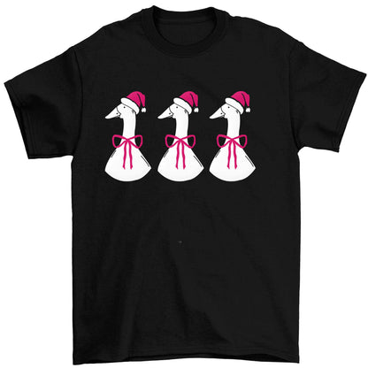 Christmas geese Children's black Tshirt 12-13 Years