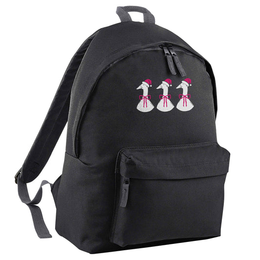 Christmas geese black adults backpack