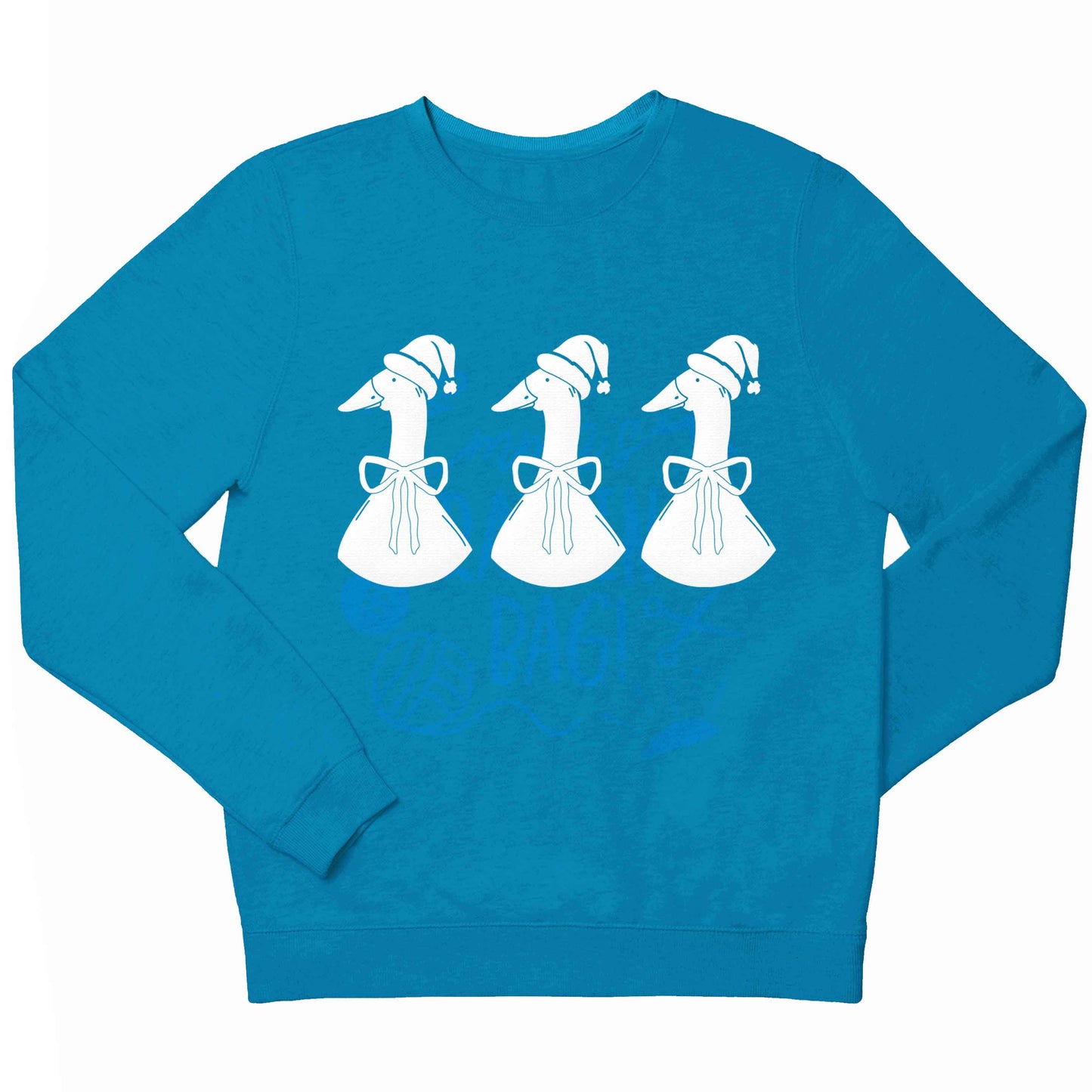 Christmas geese children's blue sweater 12-13 Years
