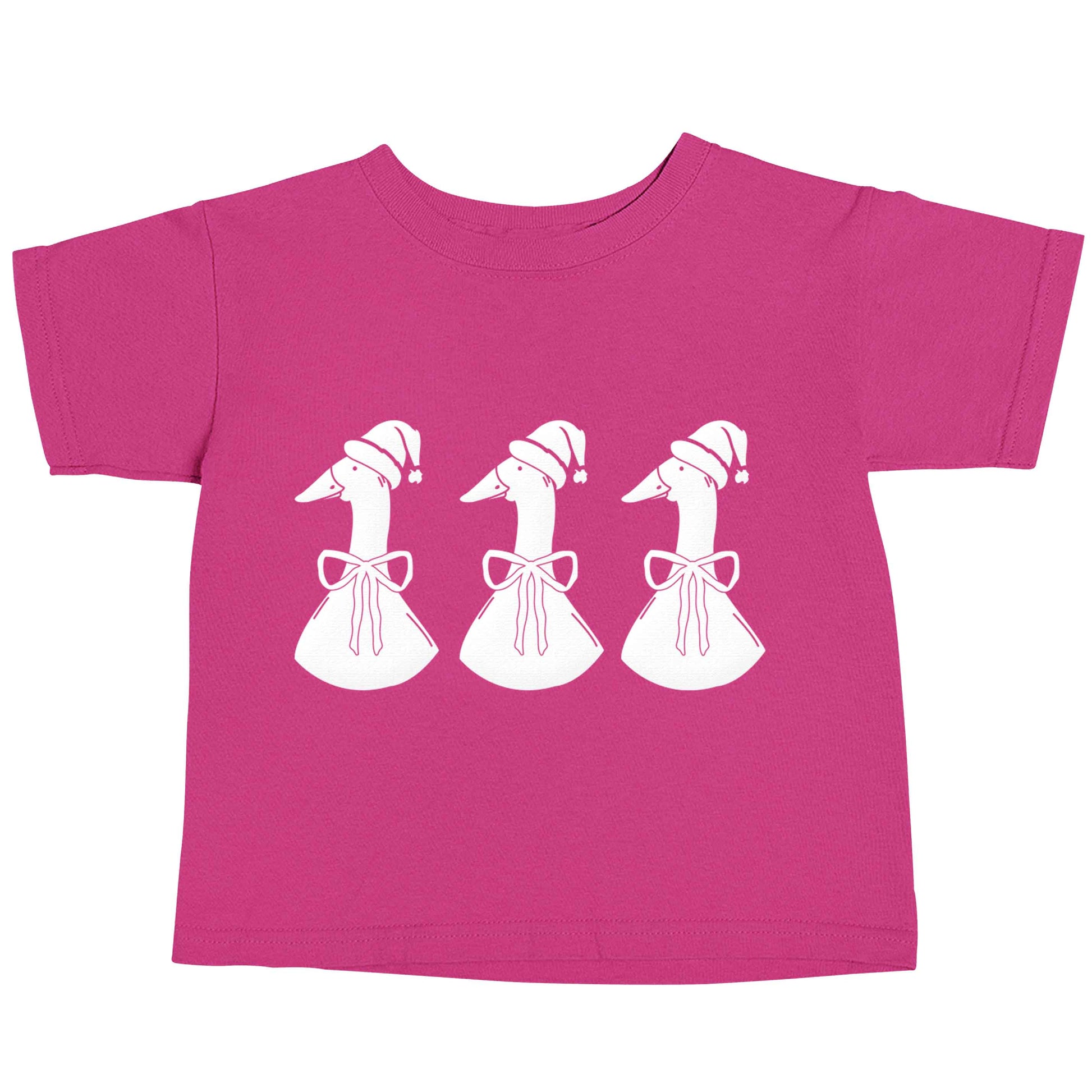 Christmas geese pink baby toddler Tshirt 2 Years
