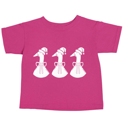 Christmas geese pink baby toddler Tshirt 2 Years