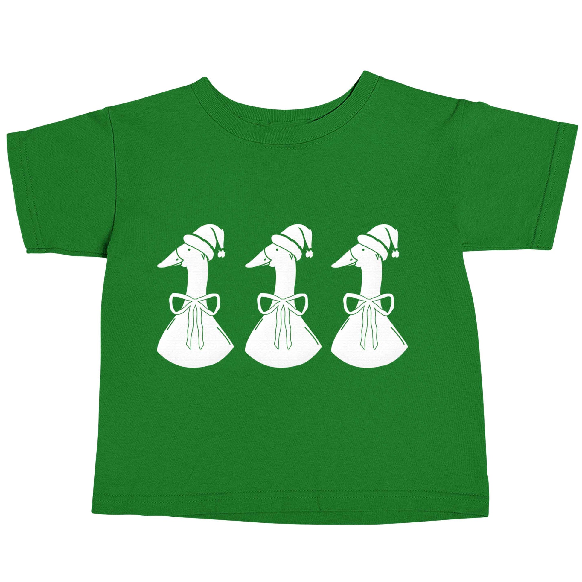 Christmas geese green baby toddler Tshirt 2 Years