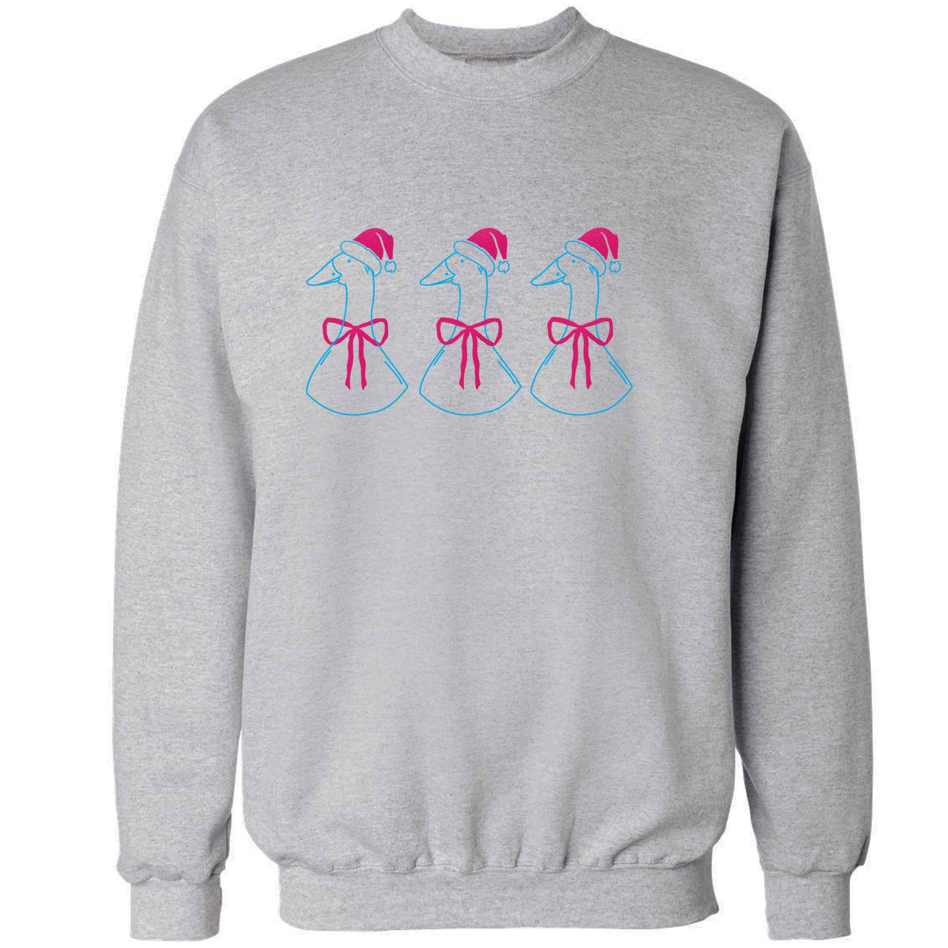 Christmas geese adult's unisex grey sweater 2XL
