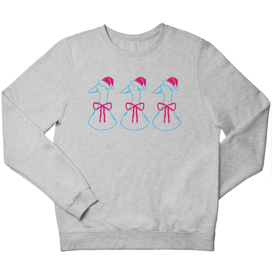 Christmas geese children's grey sweater 12-13 Years