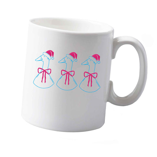 10 oz Christmas geese ceramic mug  both sides