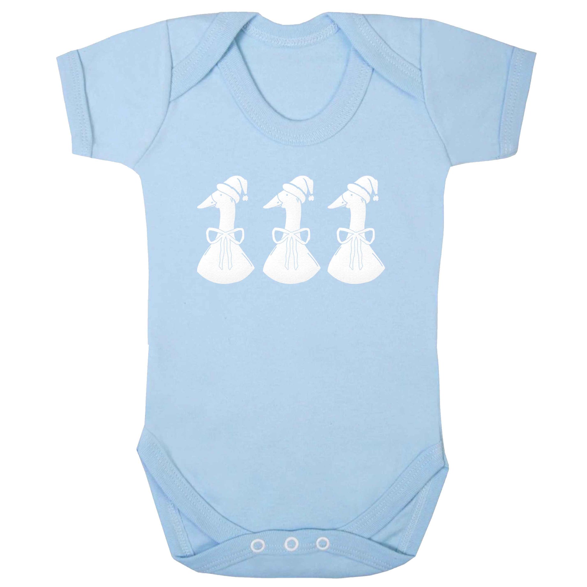 Christmas geese baby bodysuit pale blue 18-24 months