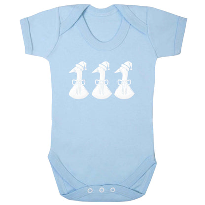 Christmas geese baby bodysuit pale blue 18-24 months