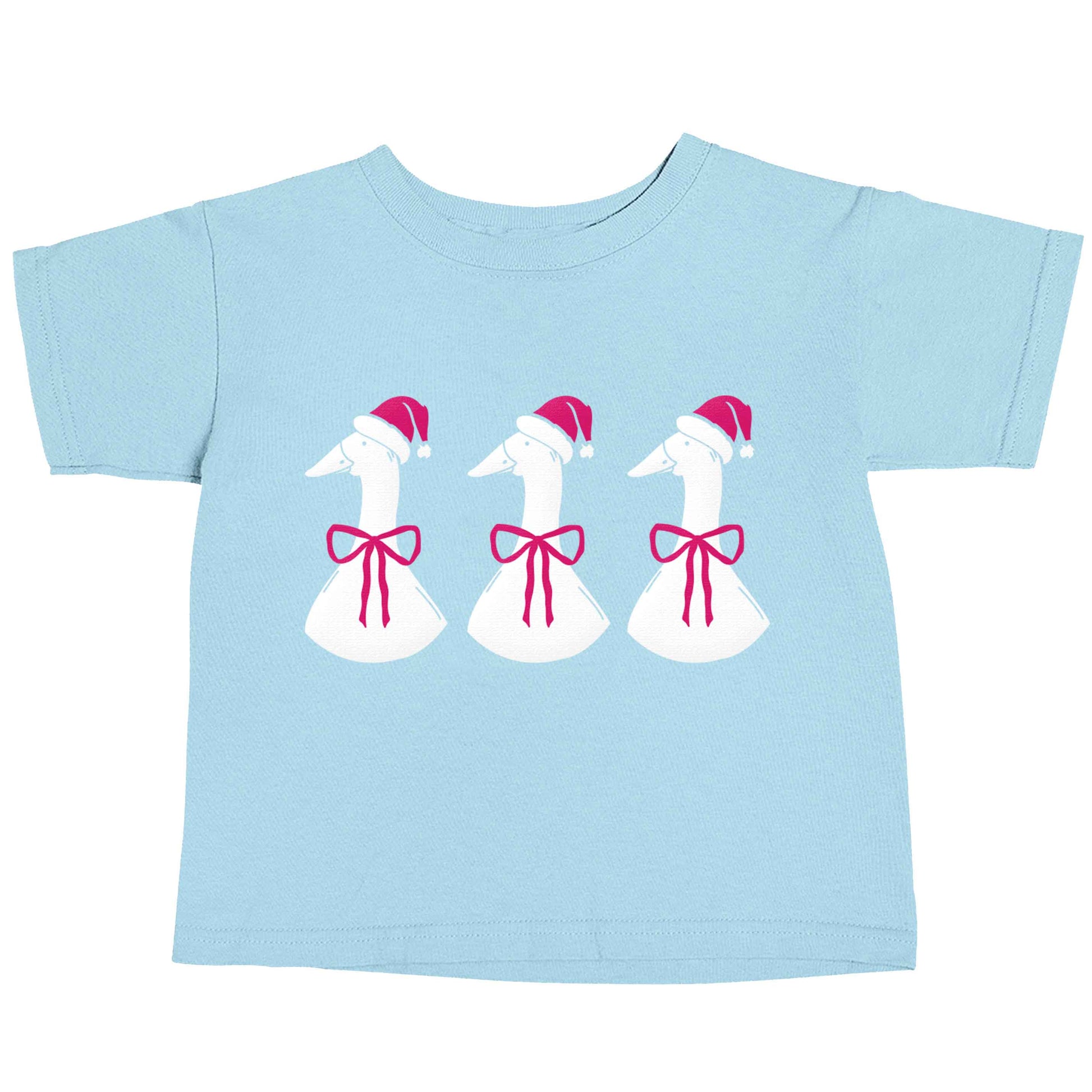 Christmas geese light blue baby toddler Tshirt 2 Years