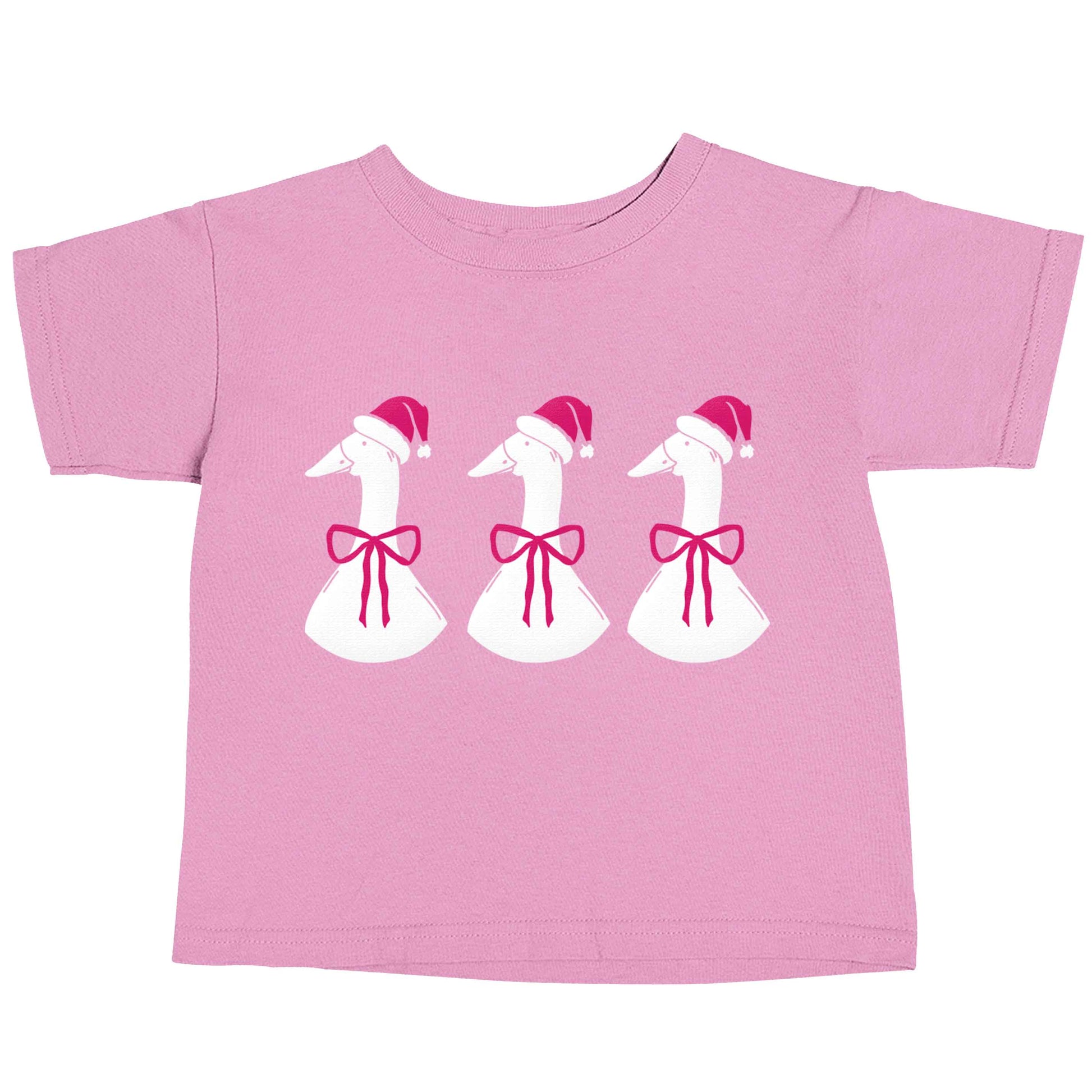Christmas geese light pink baby toddler Tshirt 2 Years