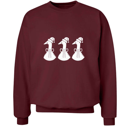 Christmas geese adult's unisex maroon sweater 2XL