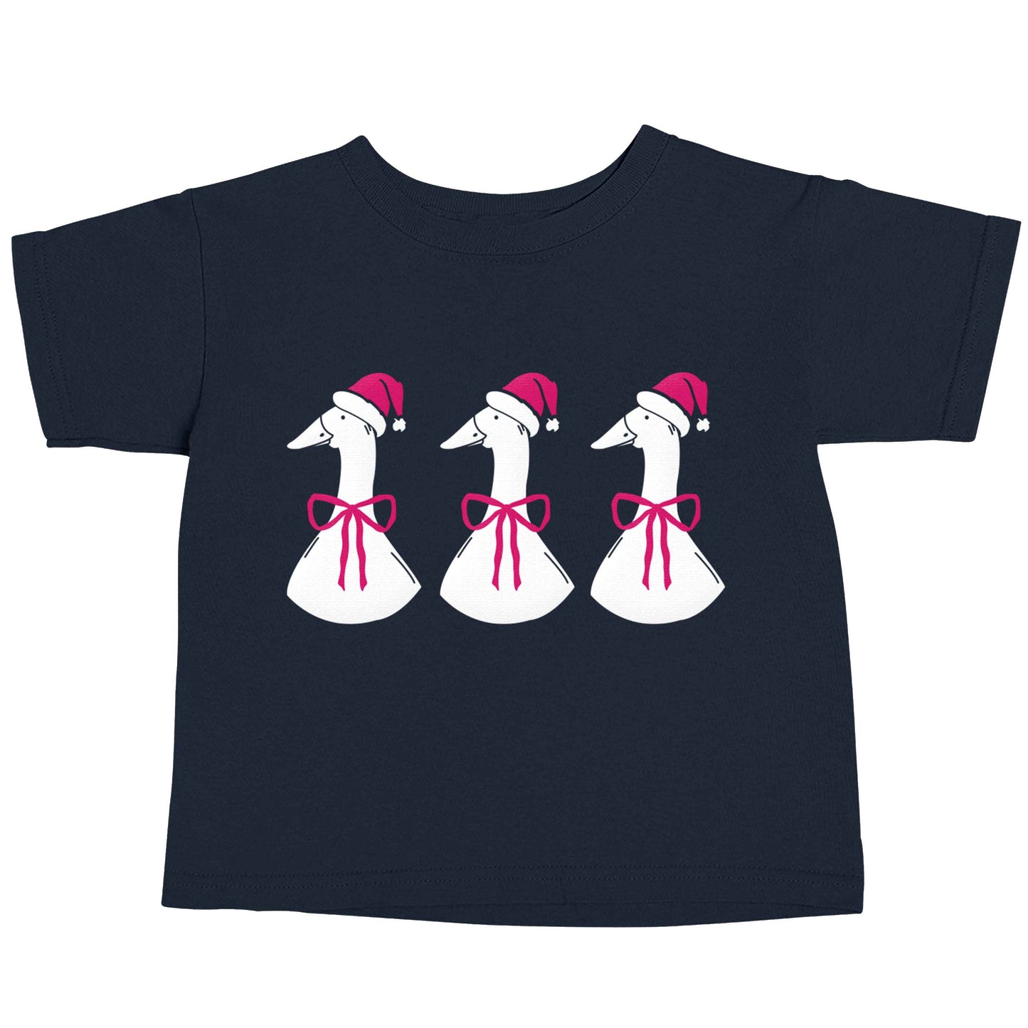 Christmas geese navy baby toddler Tshirt 2 Years