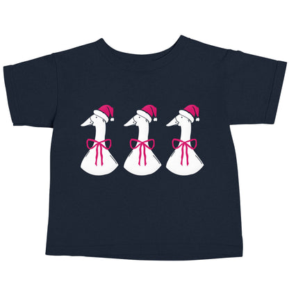 Christmas geese navy baby toddler Tshirt 2 Years