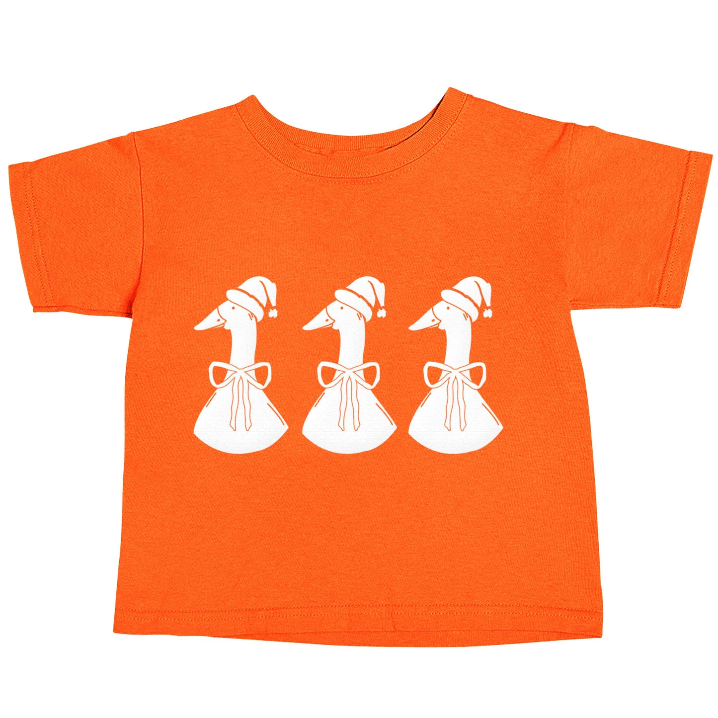 Christmas geese orange baby toddler Tshirt 2 Years