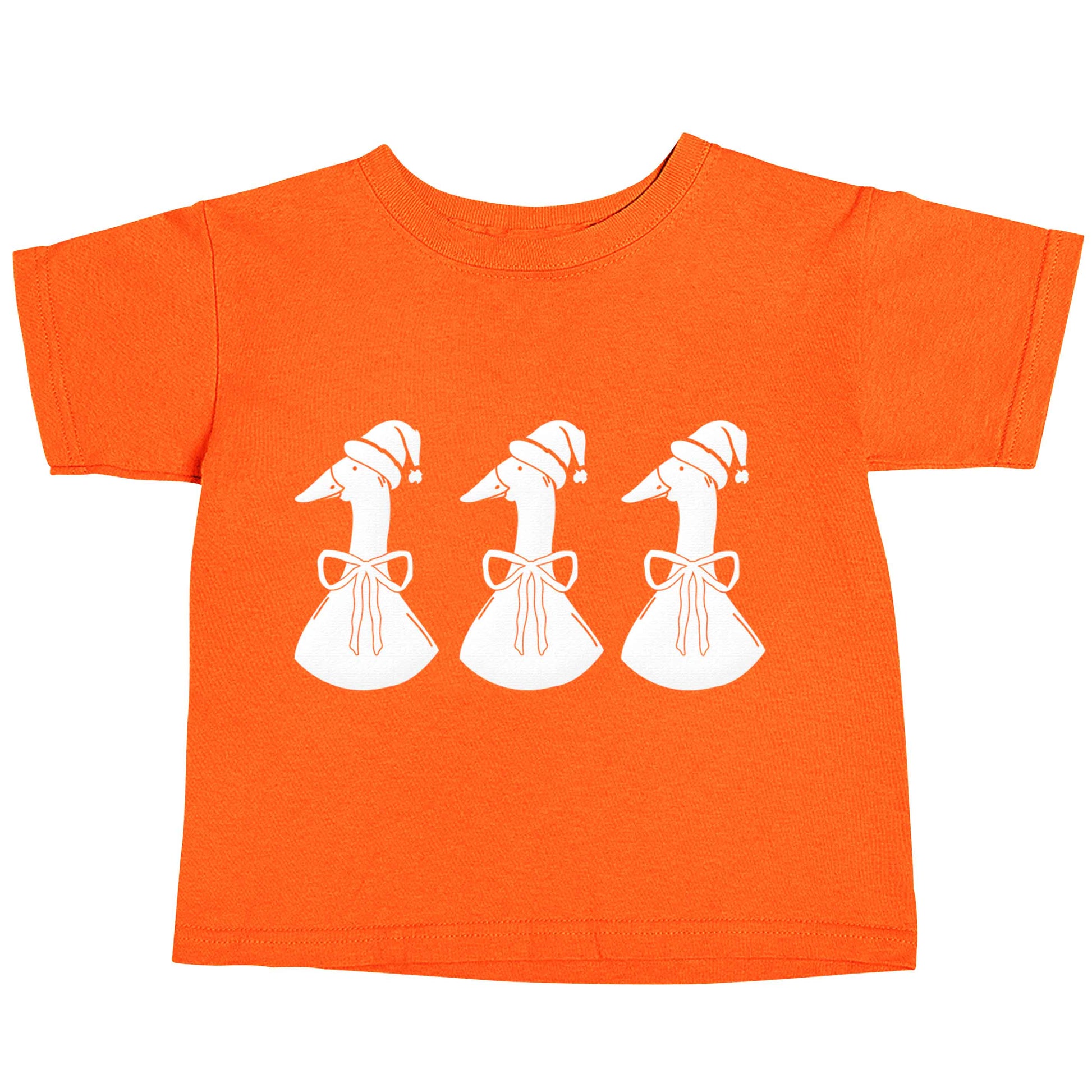 Christmas geese orange baby toddler Tshirt 2 Years