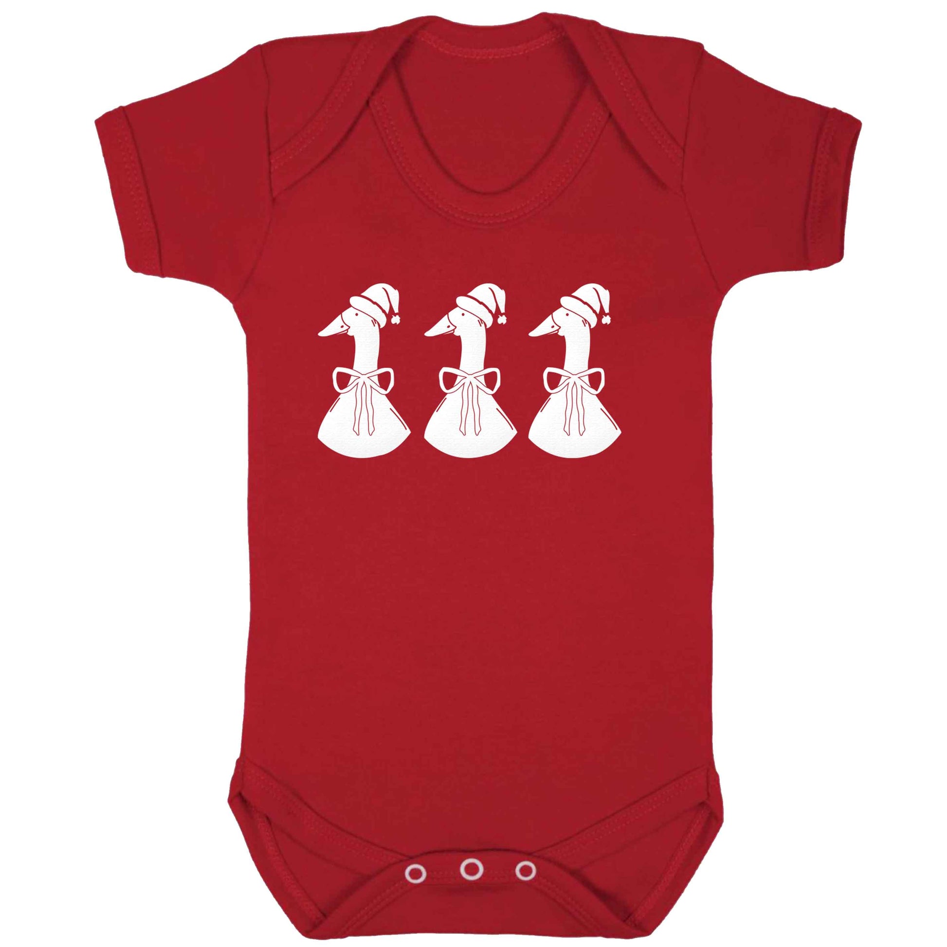 Christmas geese baby bodysuit red 18-24 months