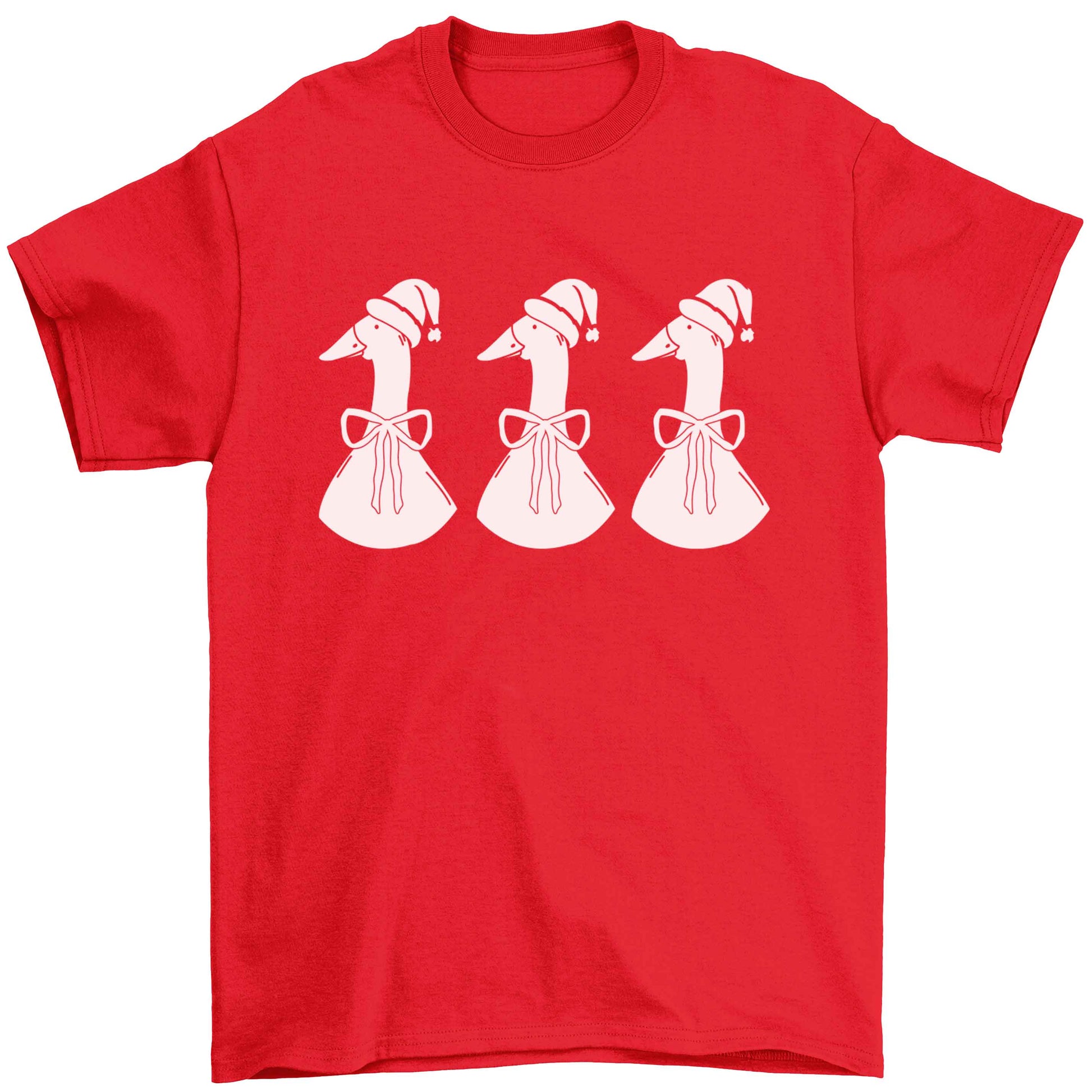 Christmas geese Children's red Tshirt 12-13 Years