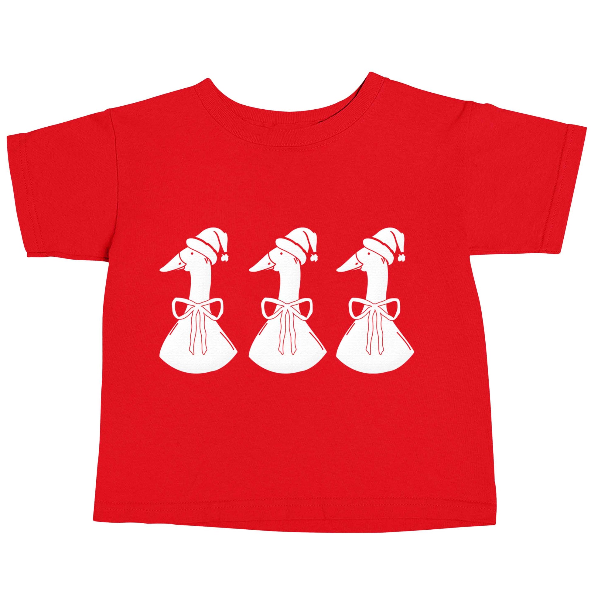 Christmas geese red baby toddler Tshirt 2 Years