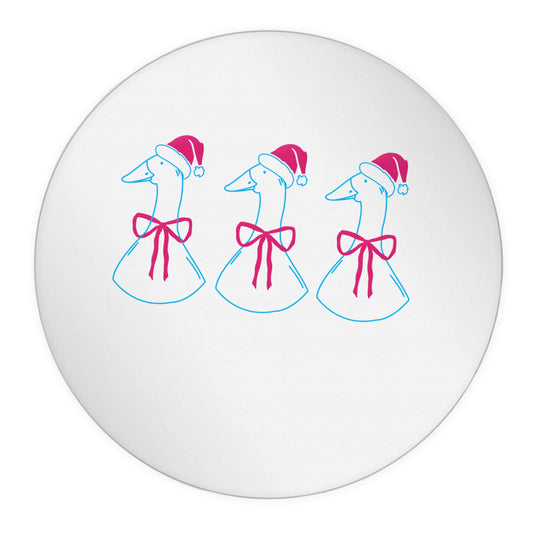Christmas geese 24 @ 45mm matt circle stickers