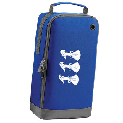 Christmas geese blue sports shoe bag horizontal print