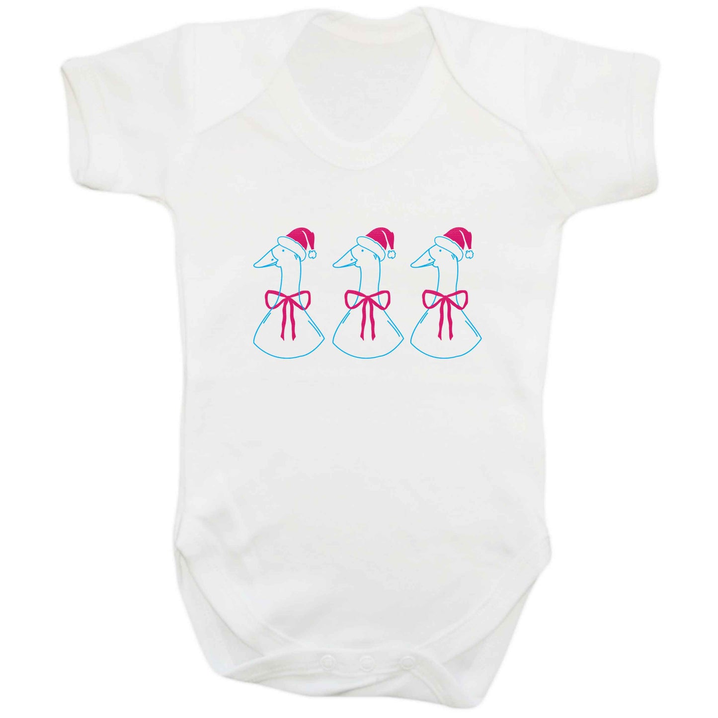 Christmas geese baby bodysuit white 18-24 months