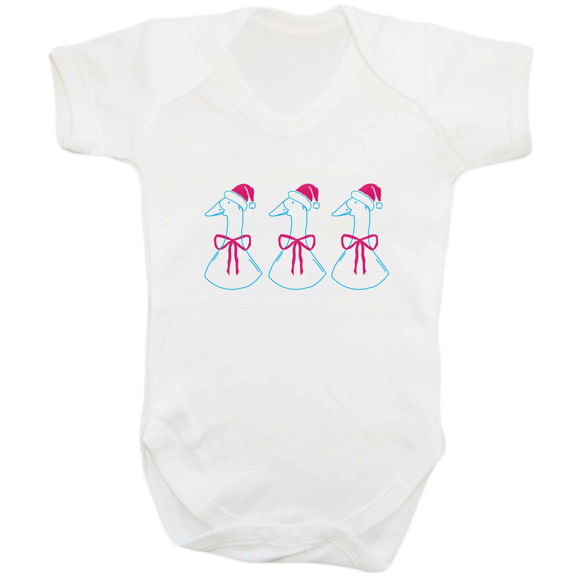 Christmas geese baby bodysuit white 18-24 months