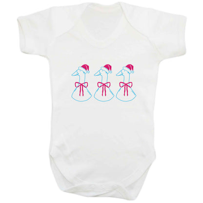 Christmas geese baby bodysuit white 18-24 months
