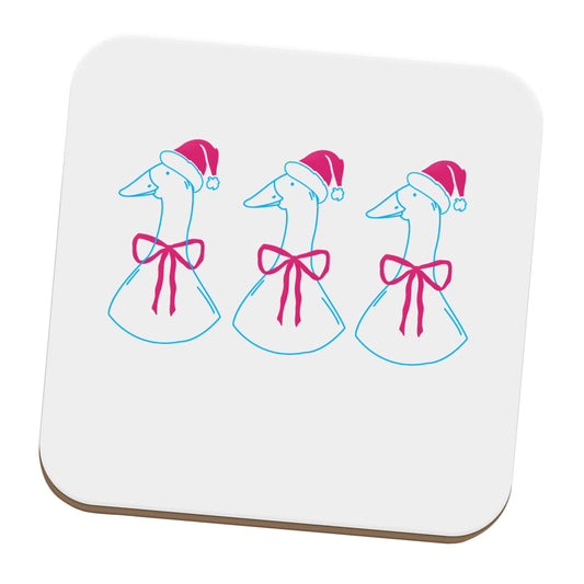 Christmas geese set of four coasters