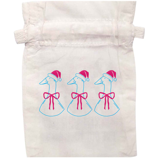 Christmas geese | XS - L | Pouch / Drawstring bag / Sack | Organic Cotton | Bulk discounts available!