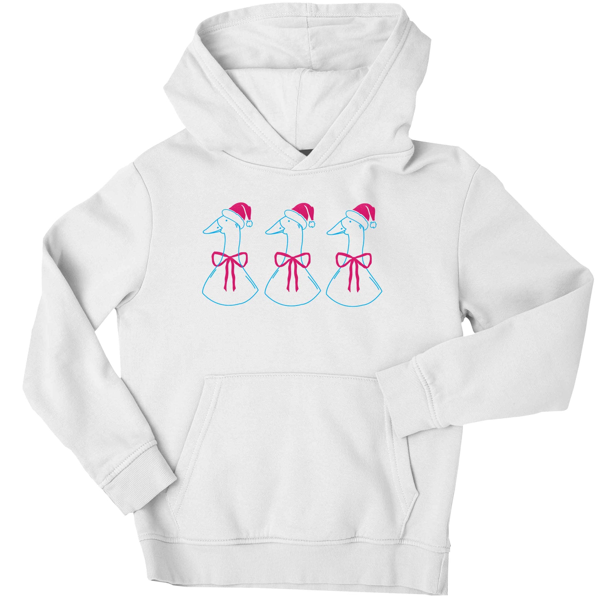 Christmas geese children's white hoodie 12-13 Years